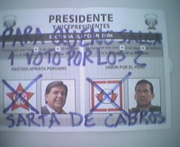 Mi voto en la Segunda Vuelta Electoral del 2006